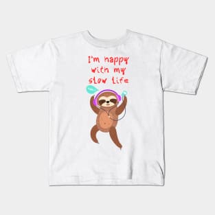 sloth dancing happily Kids T-Shirt